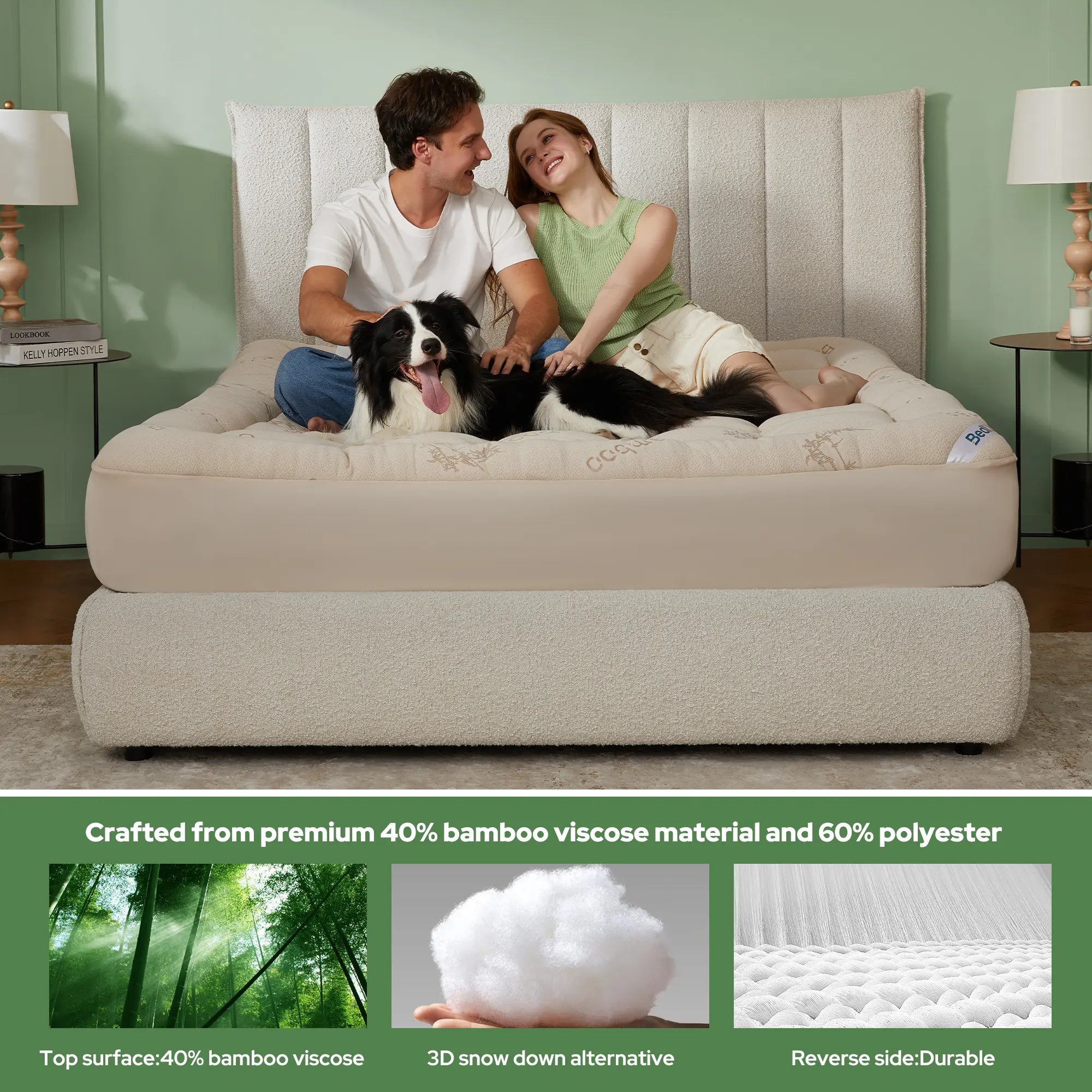 Cooling Mattress Topper for Back Pain - Luxury Support and Comfort