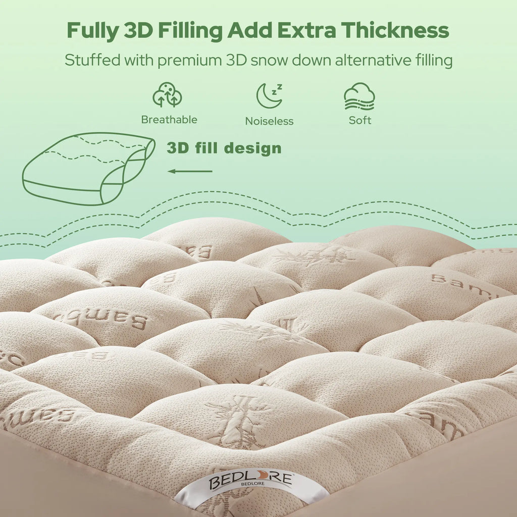 Cooling Mattress Topper for Back Pain - Luxury Support and Comfort
