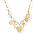 14K Gold Plated Removable Charm Necklace for Women