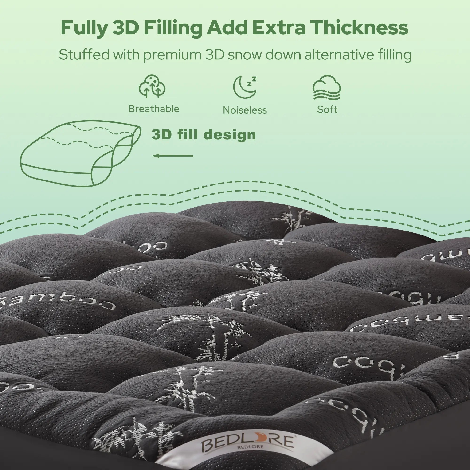 Cooling Mattress Topper for Back Pain - Luxury Support and Comfort